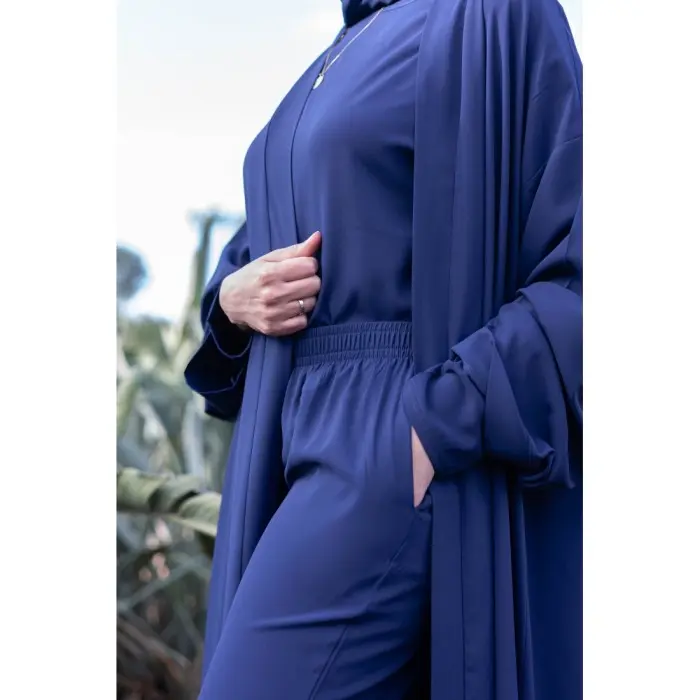 Ensemble abaya élégant et pudique - Bleu Accueil - Maroc
