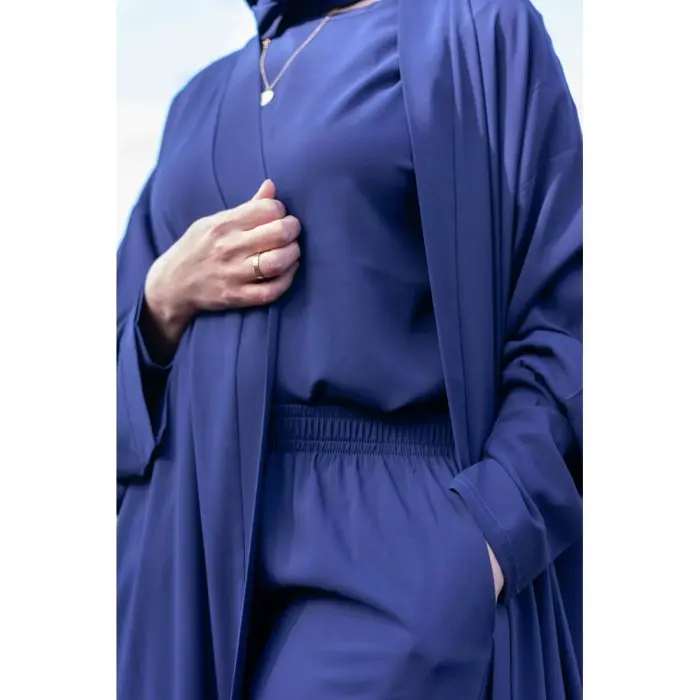 Ensemble abaya élégant et pudique - Bleu Accueil - Maroc