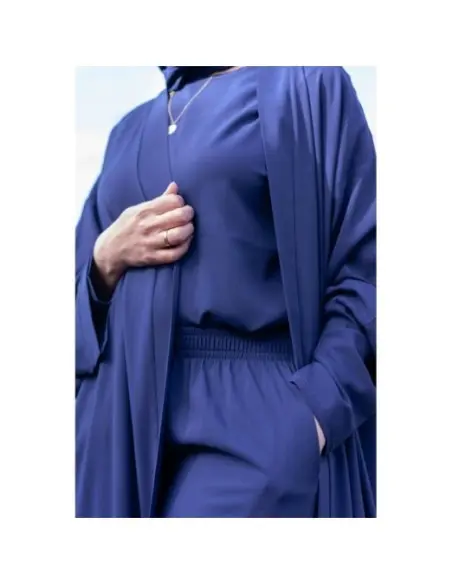 Ensemble abaya élégant et pudique - Bleu Accueil - Maroc