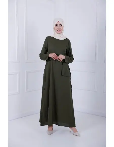 Robe D-Lénine - Vert olive Accueil - Maroc