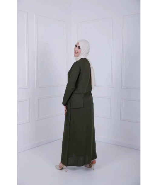 D-Lénine women's dress — olive green 2