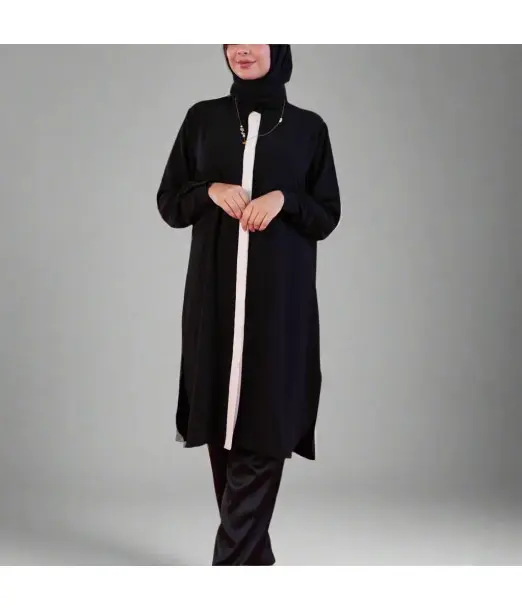 D- Tunique longue - Noire Accueil - Maroc