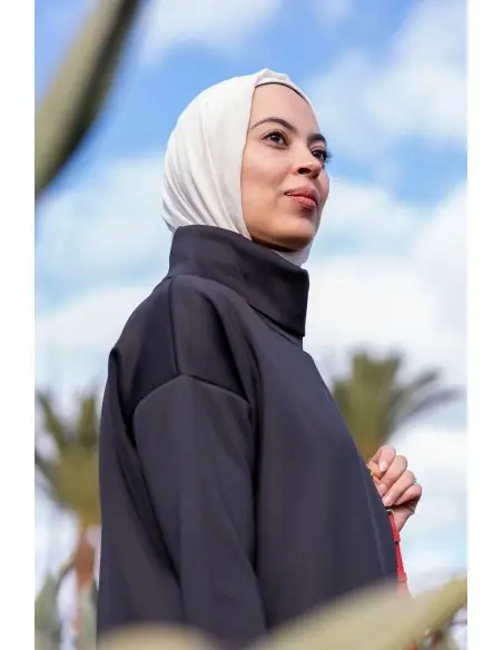 Pretty long elegant and modest dress with trousers for women - Black — photo 3