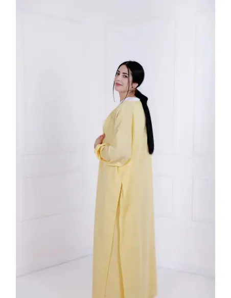 Women's Summer 2-piece set – long tunic & wide trousers yellow — photo 6