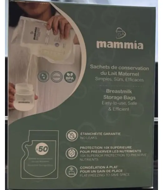 Mammia Sachets de conservation de lait maternel x50 au Maroc - Baby And Mom