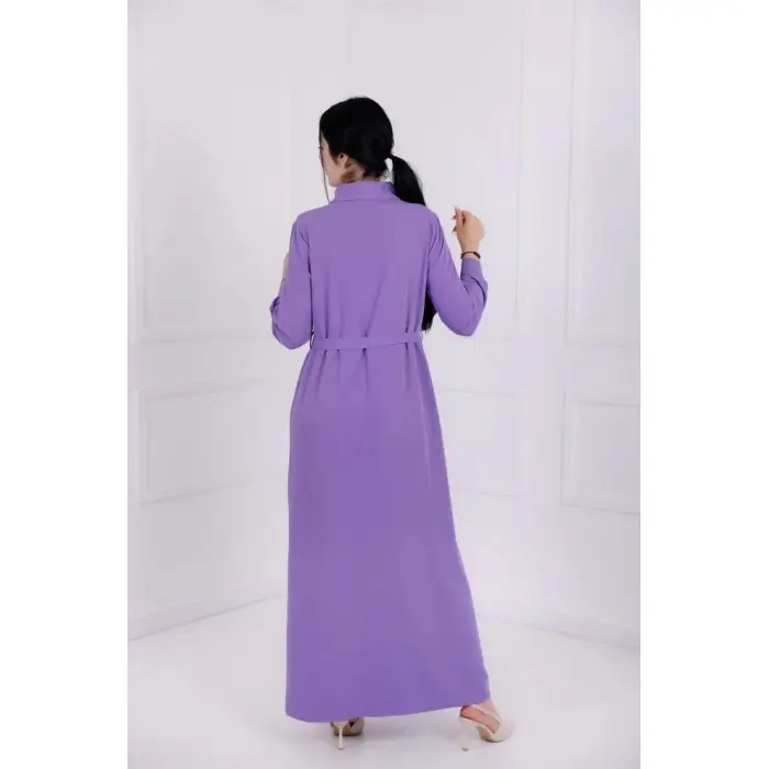 Robe Aura, Robe Longue Élégante en Crêpe Premium avec Col