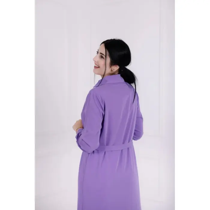 Robe Aura, Robe Longue Élégante en Crêpe Premium avec Col
