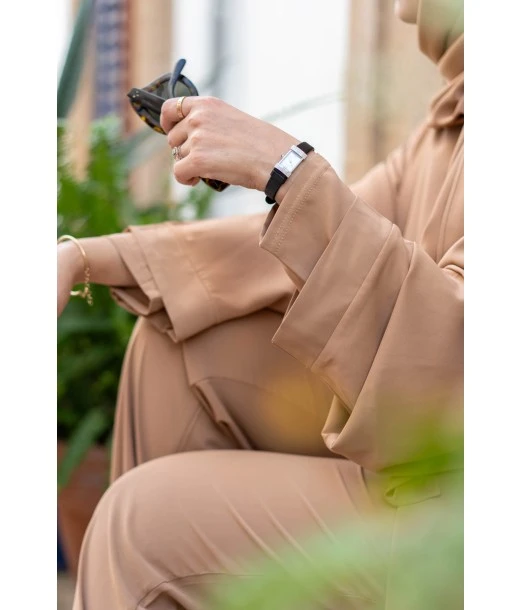 Elegant and modest abaya set - Caramel 2