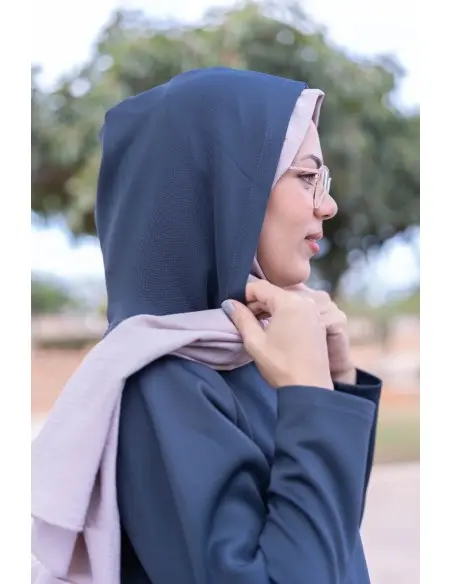 Women's chaperon set, elegant modest 2-piece outfit - midnight blue — photo 2