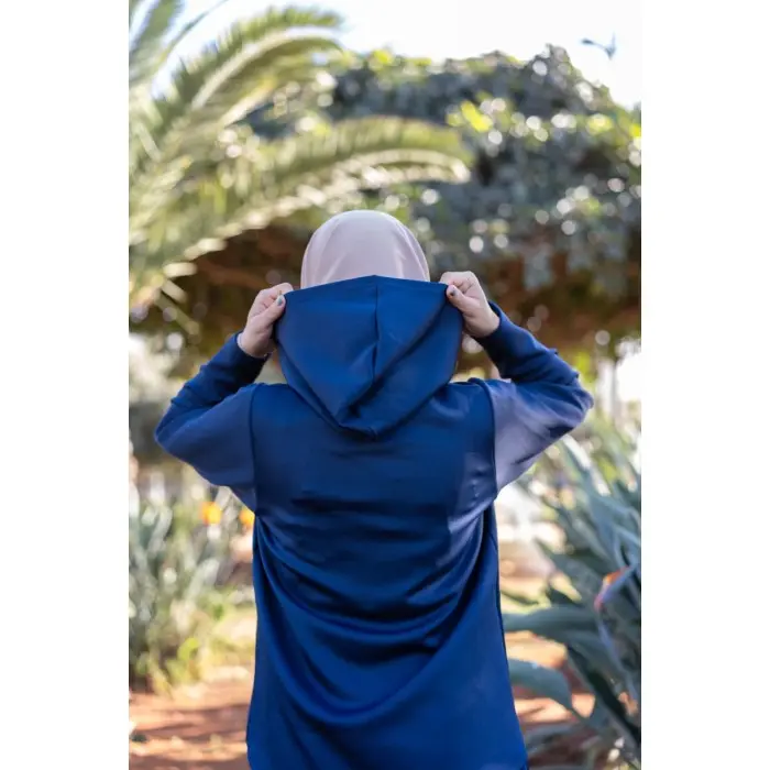Ensemble Femme Chaperon, Tenue Pudique 2 Pièces Élégante - Bleu