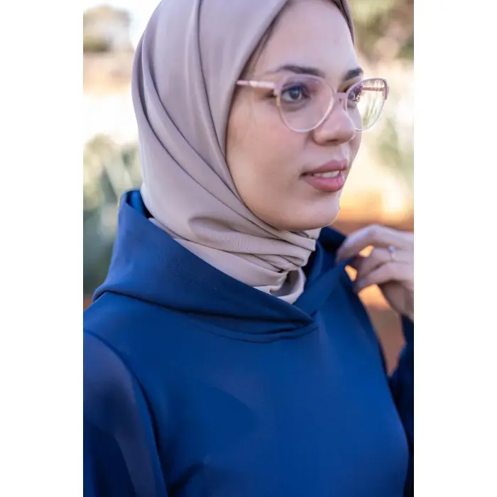 Ensemble Femme Chaperon, Tenue Pudique 2 Pièces Élégante - Bleu