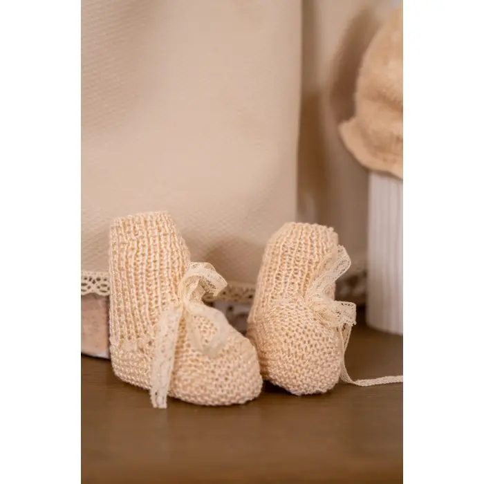 Chaussons Souples et Respirants Chic pour Bébé Bonnet, Moufles