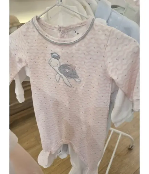 Grenouillère 100% Coton Taille naissance Tortue - Rose au Maroc - Baby And Mom