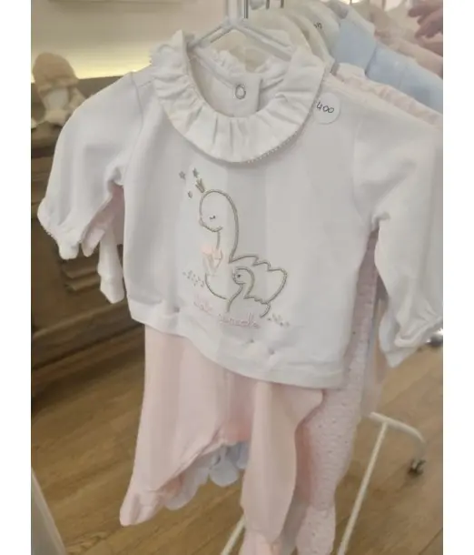 Ensemble 2 pièces pour bébé 100% Coton - Cygne Rose au Maroc - Baby And Mom