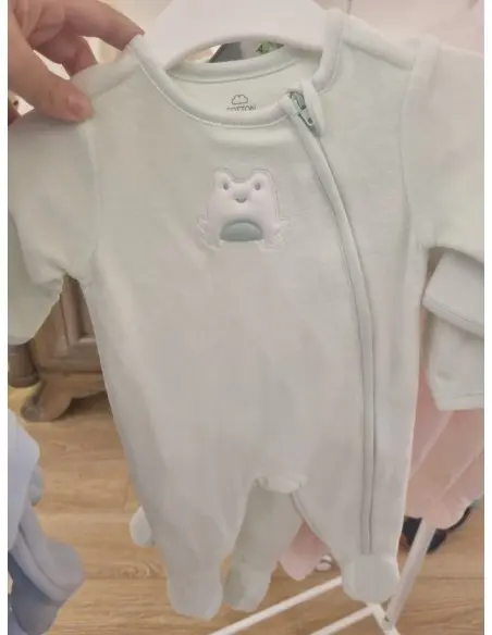 Grenouillère Bébé en Velours Doux Taille Naissance – Grenouille