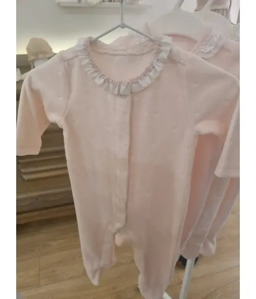 Grenouillère Bébé en Velours Doux Taille Naissance – Rose au Maroc - Baby And Mom