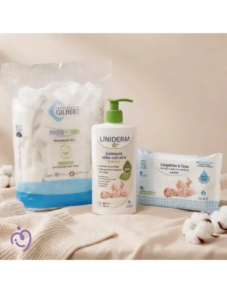 Gilbert Pack Promo Coton pads + Liniment + Lingettes à l'eau