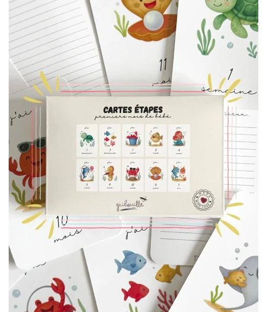 Scribble milestone cards - baby's first months