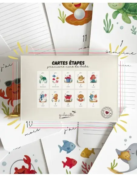 Scribble milestone cards - baby's first months