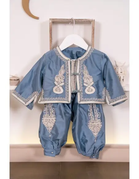 Jabador in shantung silk — handmade by Maalem, 3 pieces