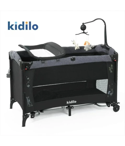 Kidilo comfortable co-sleeping travel crib with 2 levels