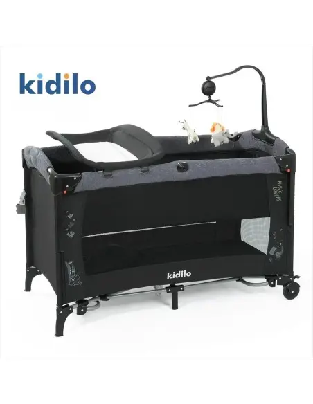 Kidilo comfortable co-sleeping travel crib with 2 levels