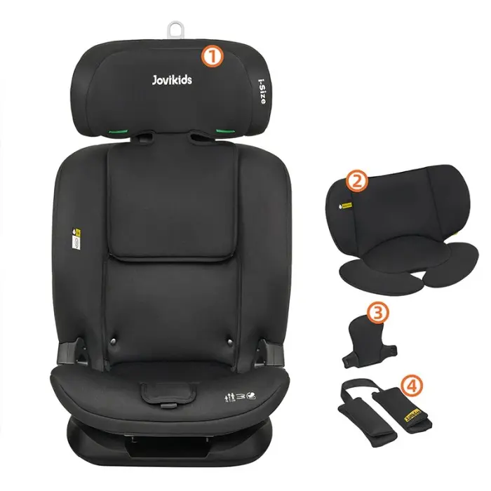 Jovikids Siège auto CICI TT i-Size 76-150 cm - Noir Siège auto 