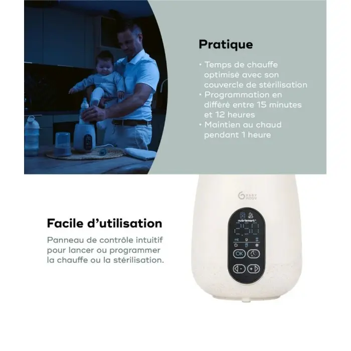Babymoov NutriSmart+ Chauffe-biberon & Stérilisateur Beige