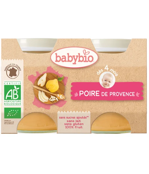 Petit Pot Poire (Dès 4mois) Babybio au Maroc - Baby And Mom