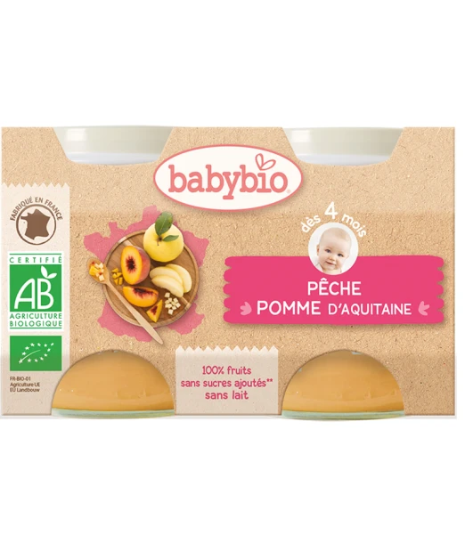 Babybio small pot Peach Apple (From 4 months)