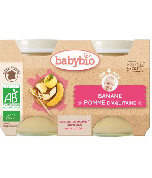 Petit Pot Banane Pomme (Dès 4mois) Babybio au Maroc - Baby And Mom