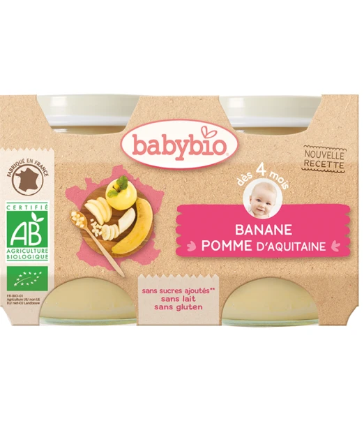Babybio small jar Banana and Apple (From 4 months)