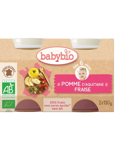 Babybio apple strawberry jar (From 6 months)