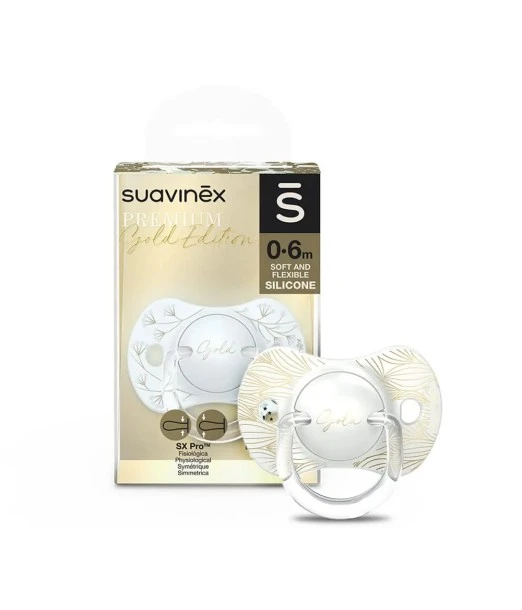 Suavinex Premium silicone SX Pro pacifier from 0 to 6 months - white