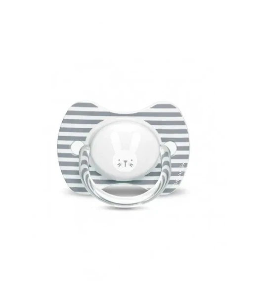 Suavinex Premium pacifier with symmetrical silicone nipple from 6 to 18 months - Grey Rabbit
