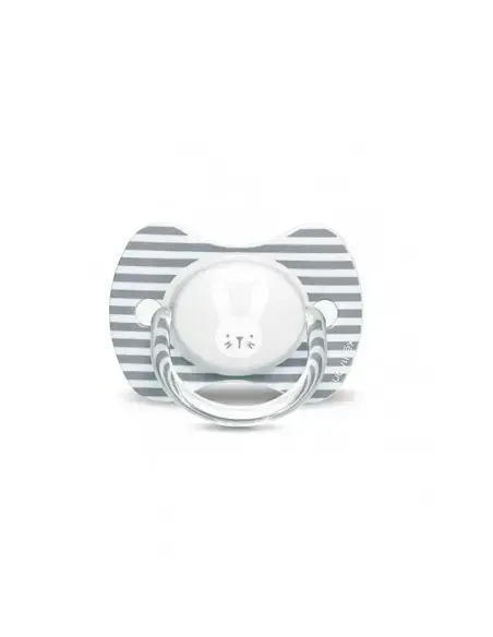 Suavinex Premium pacifier with symmetrical silicone nipple from 6 to 18 months - Grey Rabbit