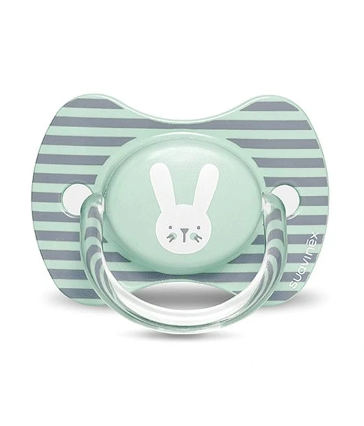 Suavinex Premium pacifier with symmetrical silicone nipple 6-18 months - Green Rabbit