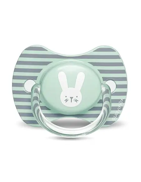 Suavinex Premium pacifier with symmetrical silicone nipple 6-18 months - Green Rabbit