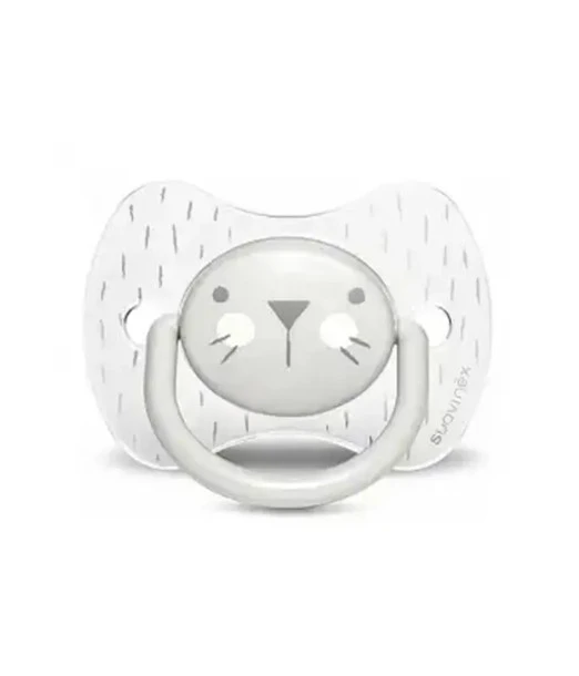 Suavinex Premium pacifier with symmetrical silicone nipple from 6 to 18 months — grey