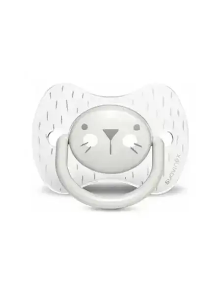 Suavinex Premium pacifier with symmetrical silicone nipple from 6 to 18 months — grey