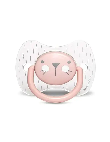 Suavinex Premium pacifier with symmetrical silicone nipple from 6 to 18 months - pink
