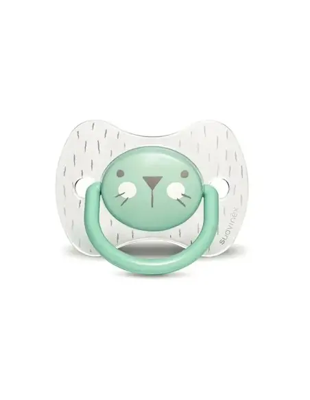 Suavinex Premium pacifier with symmetrical silicone nipple from 6 to 18 months - green