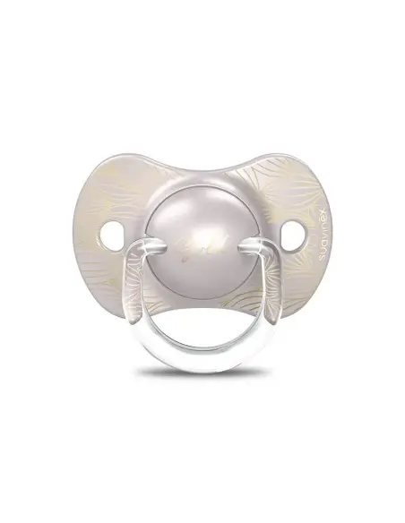 Suavinex pacifier Premium silicone SX Pro from 6 to 18 months - Grey & Gold