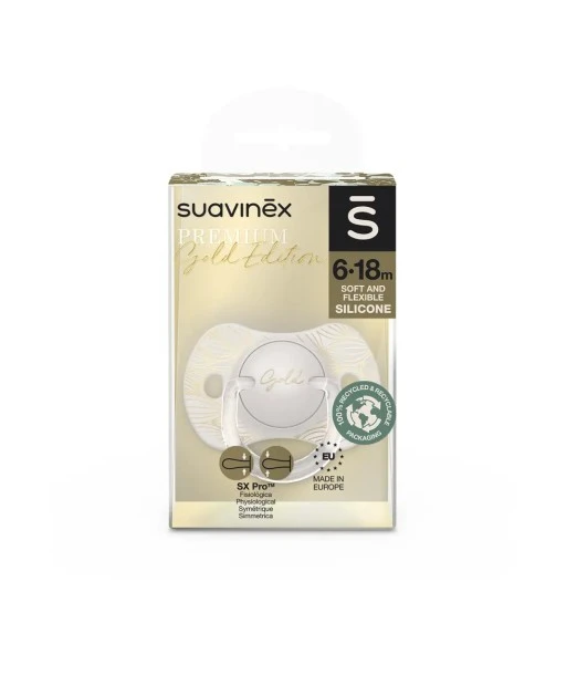 Suavinex pacifier Premium silicone SX Pro from 6 to 18 months - Grey & Gold 2
