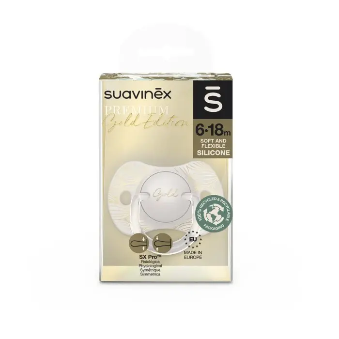 Suavinex Sucette Premium Silicone SX Pro 6-18mois - Gris & Doré