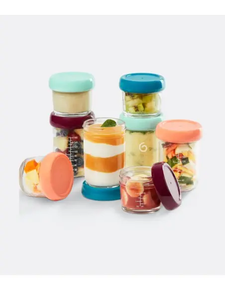 Babymoov set of 8 glass baby bowls + organic recipe booklet