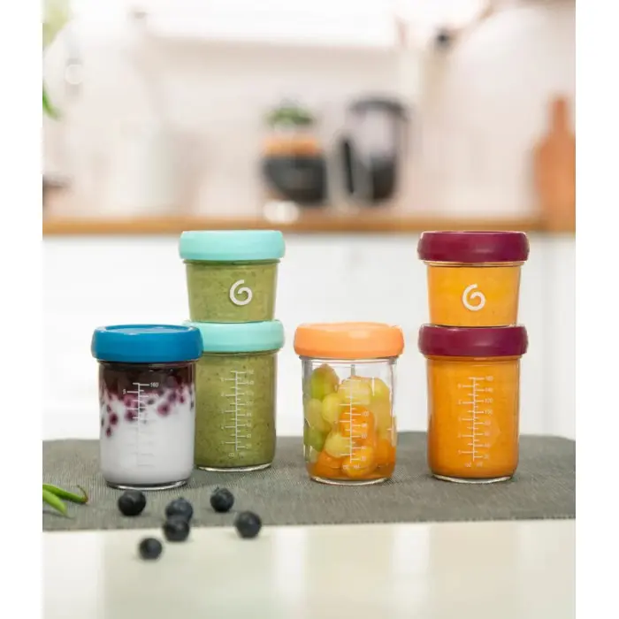 Babymoov Lot de 8 Babybols en Verre + Livret Recettes Bio
