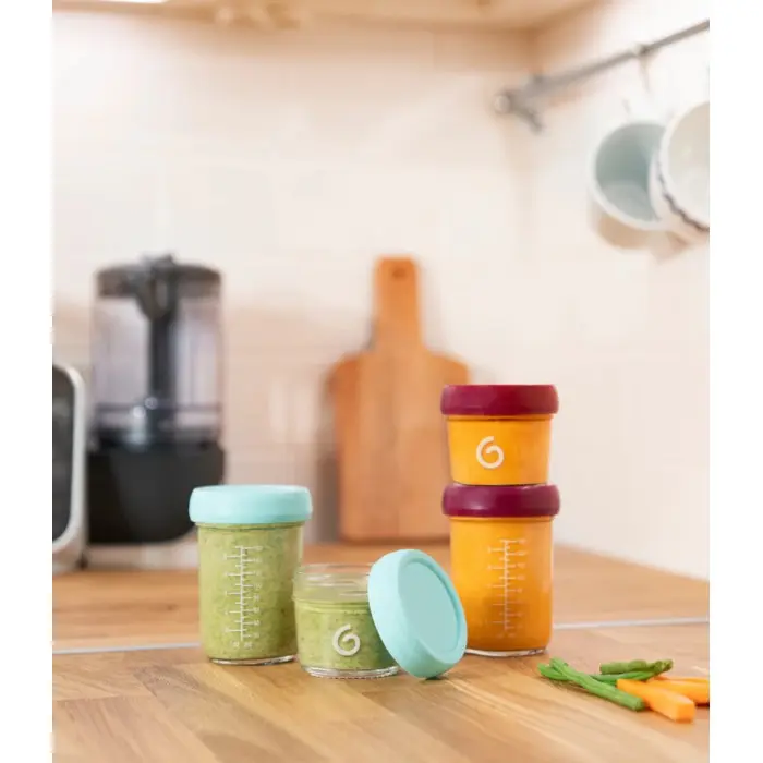 Babymoov Lot de 8 Babybols en Verre + Livret Recettes Bio