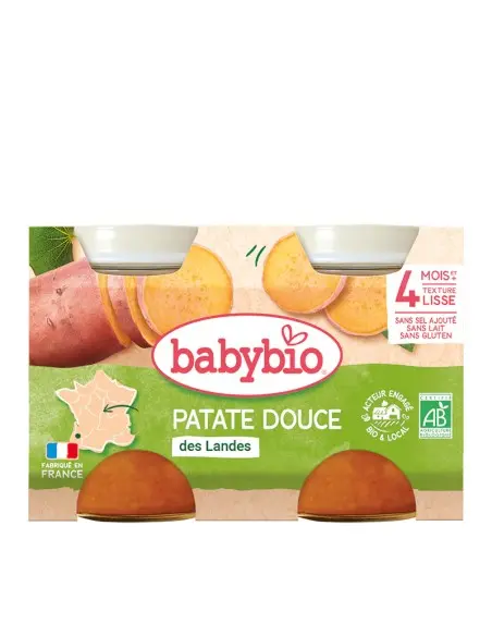 Babybio Patate Douce 2x130g 4m+ Céréales & Compotes - Babybio