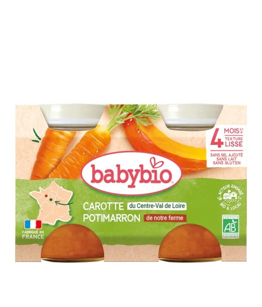 Babybio Carrot from Centre-Val de Loire Red Kuri Squash from 4 months